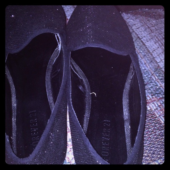 Black Sparkle Flats - Picture 1 of 1
