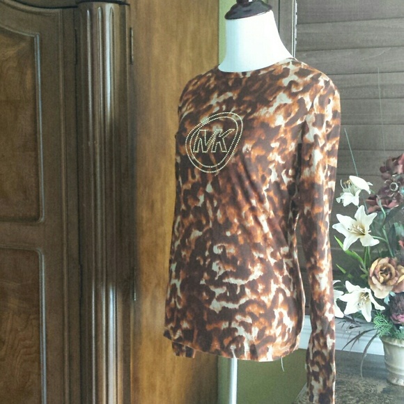Michael Kors Animal Print Top - Picture 3 of 4