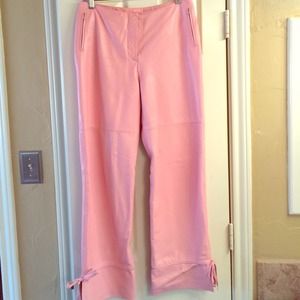 Pink genuine leather pants -NY designer Shin Choi!