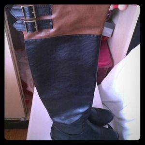 Black and brown boots