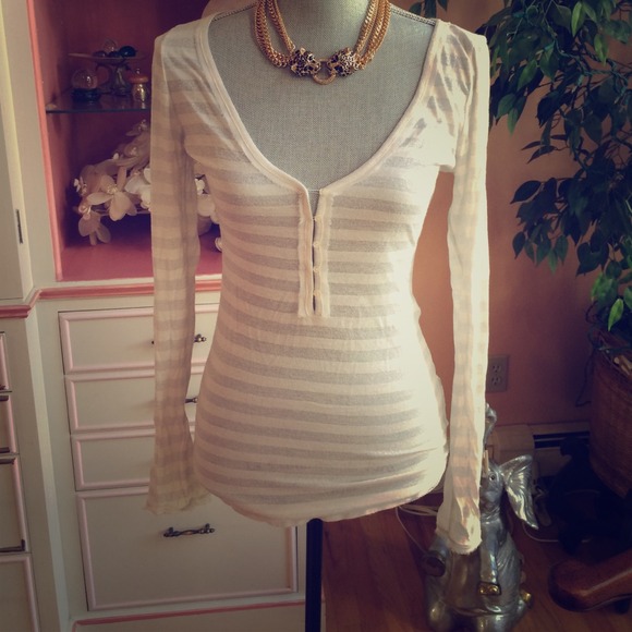 Free people striped Henley shirt