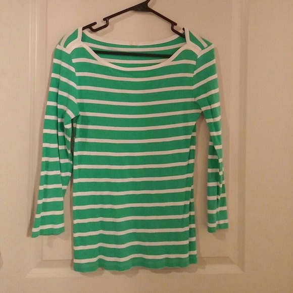 Green and white top