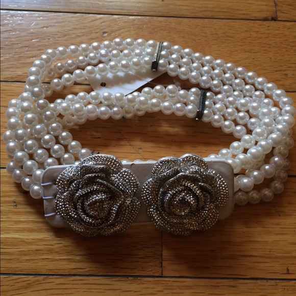 Chic pearl and diamond stretch belt - Picture 3 of 3