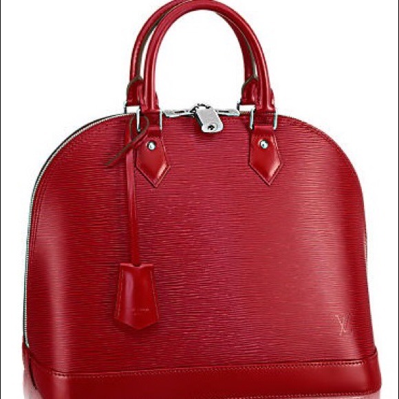 Genuine Louis Vuitton Alma MM Red Handbag