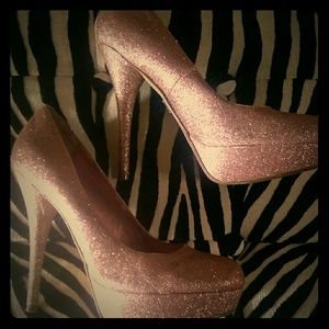 Pink glitter pumps