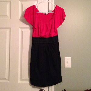 Dark pink and black dress