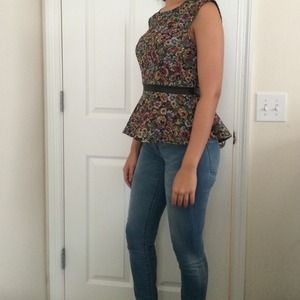 BCBG Floral Peplum top