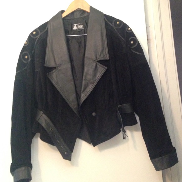 Vintage authentic Leather and suede studded jacket