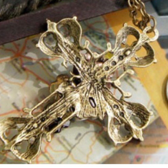 Antique cross pendant necklace - Picture 4 of 4