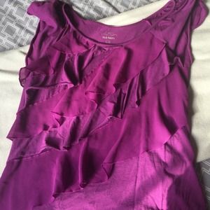 💋Purple ruffle tee