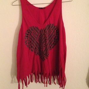 Red fringe tank