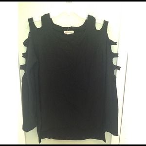 Sweater with cut out sleeves