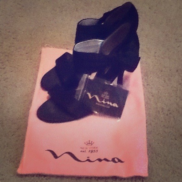 black satin sandal pumps