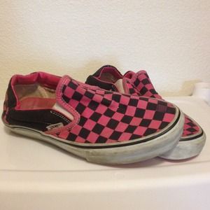 Pink and Black Checkered Vans