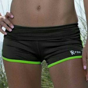 Rox beach volleyball shorts black/neon green