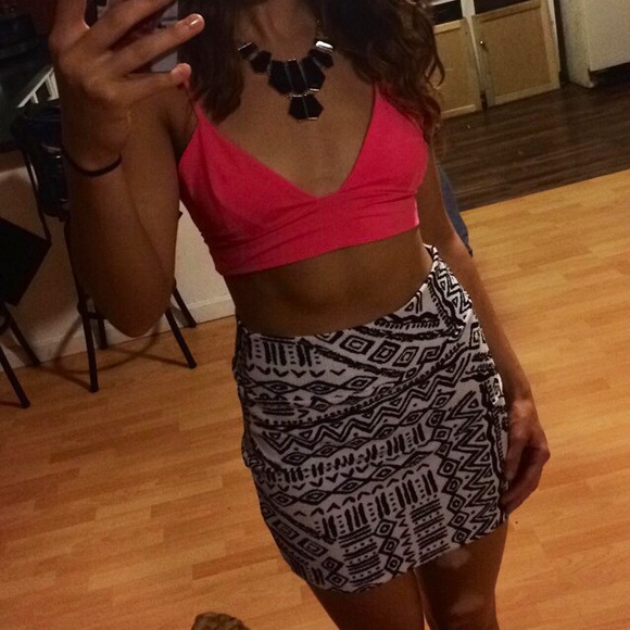Black and white tribal skirt