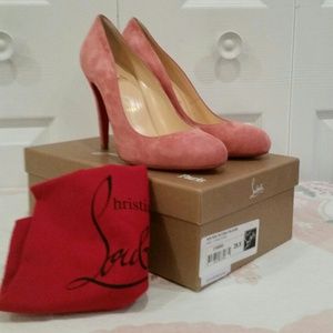 New Christian Louboutin Ron Ron Rose Suede 39.5
