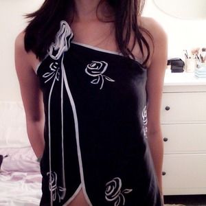 Marc Jacobs Silk Orient Floral Top - Black/silver