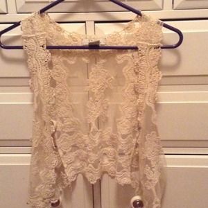 Lace Sleeveless Cardigan