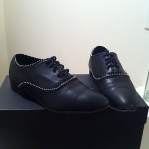All saints Black Studded Oxfords perfect condition