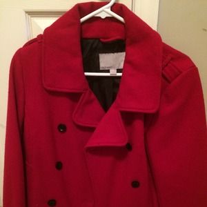 Women's red Peacoat
