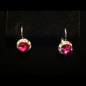 Pink rhinestone earrings