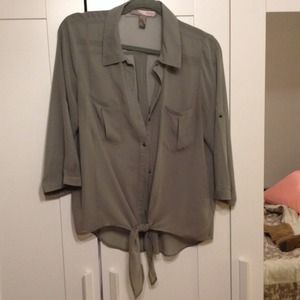 Olive green sheer shirt