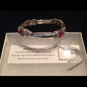 SISTER pink rhinestone bracelet