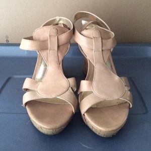 GUESS tan/nude Wedge Heels