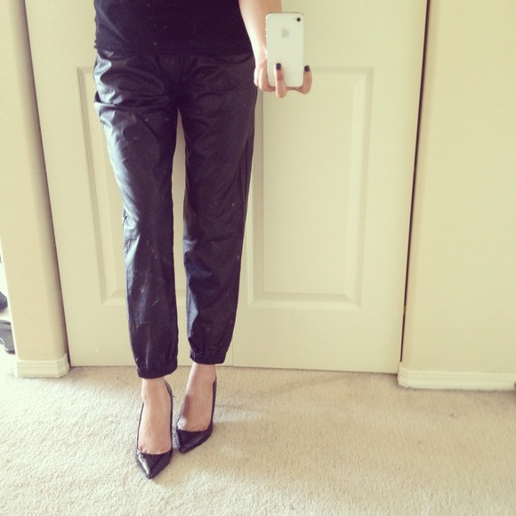 Piper Project Pants - Faux Leather Joggers.