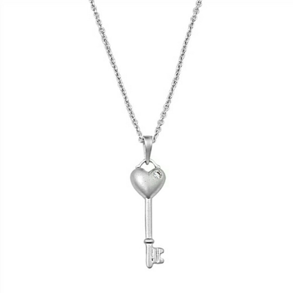 Sterling silver key necklace
