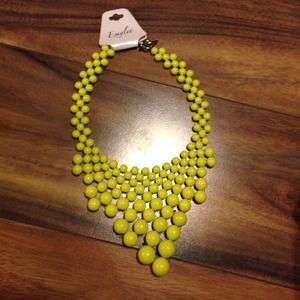 Yellow/green beaded statement necklace