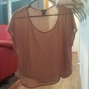 Brown sheer box shirt from wet seal!