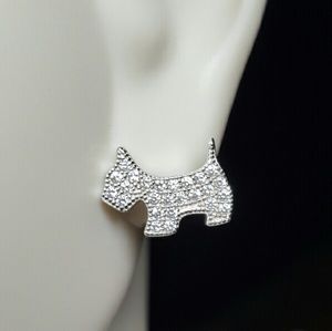 Sterling silver 925 stamped dog cz earrings