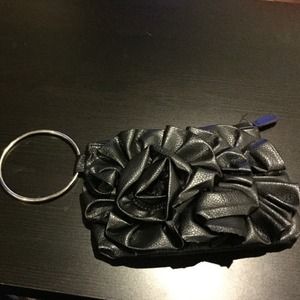 Cute black flower clutch