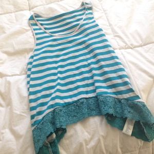 striped high low tank