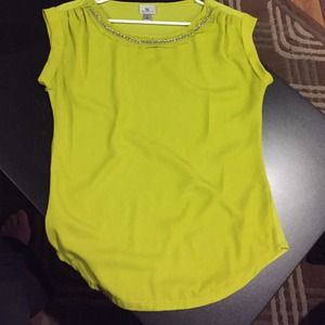 Like green top with collar embellishments