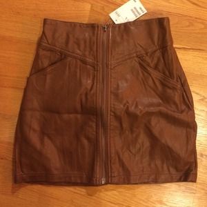 H&M Divided Faux Leather Zip Skirt