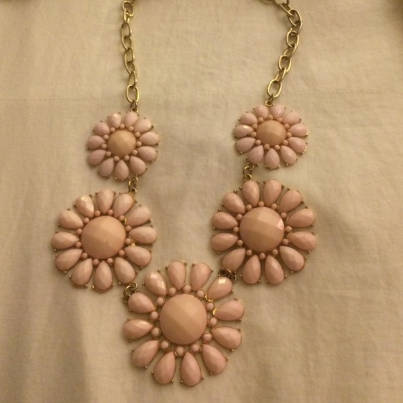 Pink flower statement necklace