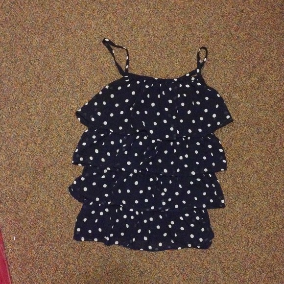 Cherokee Navy Blue Ruffled Top