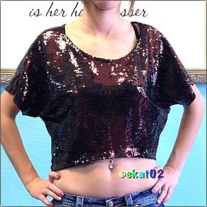 BEBE ADDICTION Zigzag pattern crop top