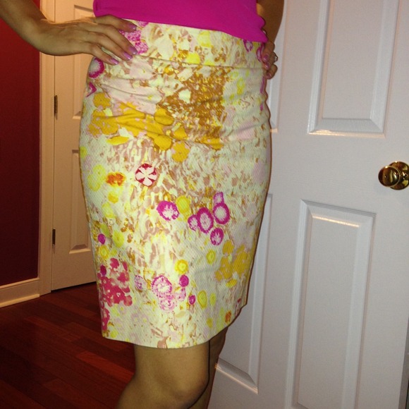 J Crew Sunshine Peony pencil skirt