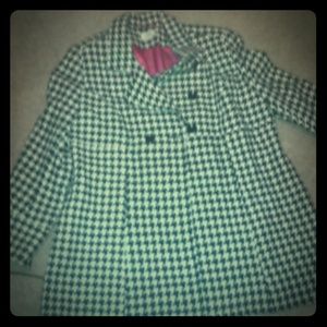 Houndstooth peacoat jacket