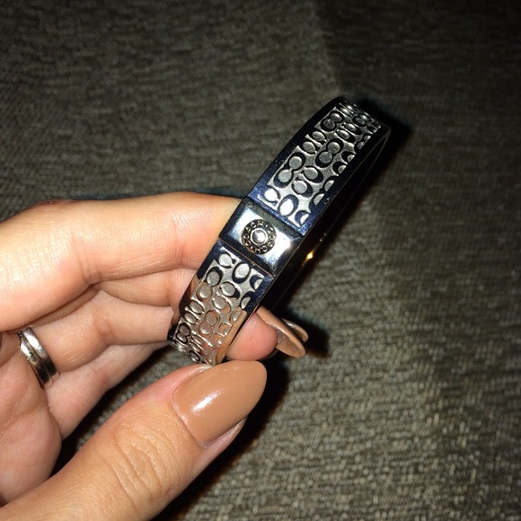 Coach silver logo bangle