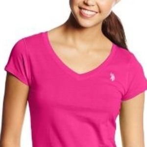Hot pink Polo v-neck