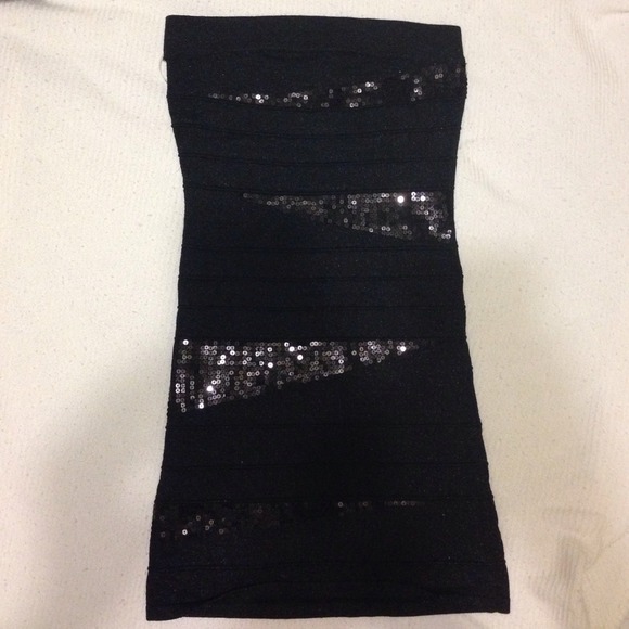 Black sequin bandage dress hot
