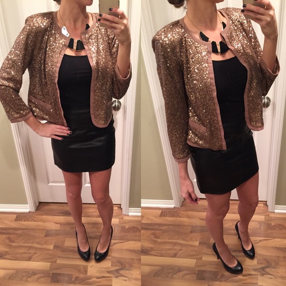 Forever 21 Jackets & Blazers - Brown Gold Copper Sequin Blazer Jacket