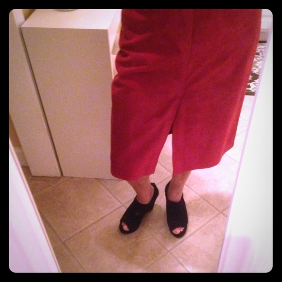REDUCED - GAP Rust Leather Skirt