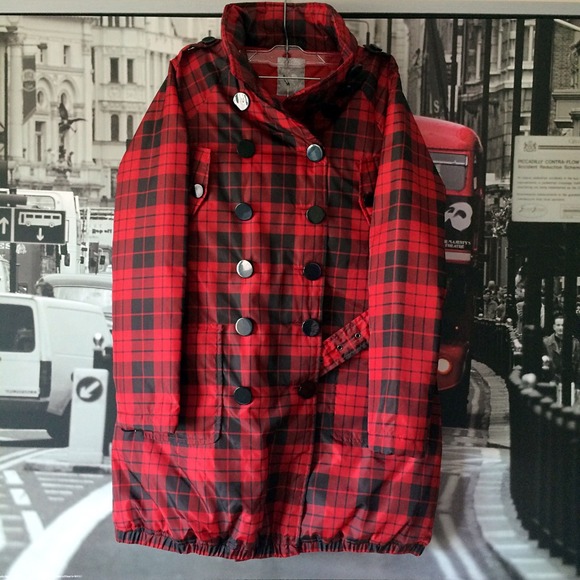 a.y.k Black & Red Plaid Coat