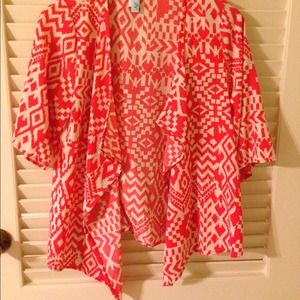 Aztec kimono coral and Ivory